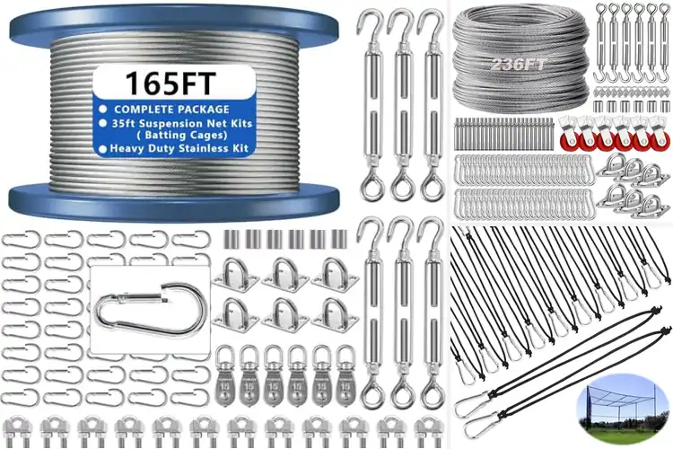 Detailed view of Best Batting Cage Components